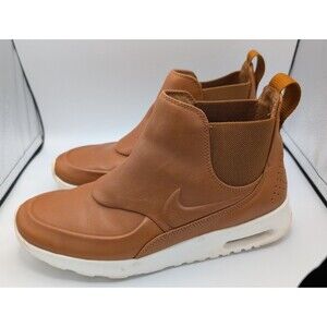 Nike Air Max Thea Mid Ale Brown Leather Chelsea Sneaker Boots Women Size 9